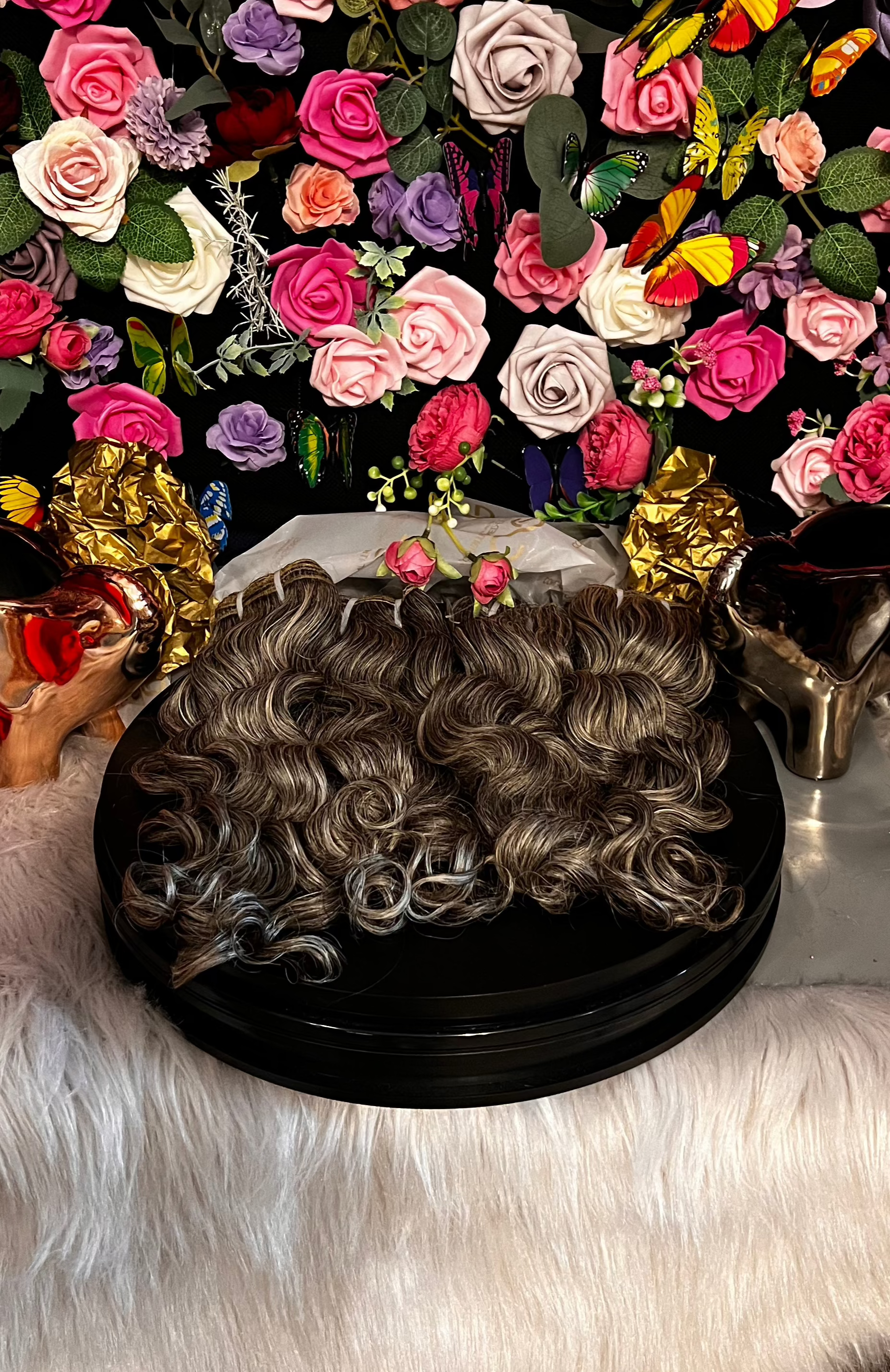 Raw Salt/Pepper Gray Indian Temple Curly Bundles (Single Donor) sold per 1 bundle