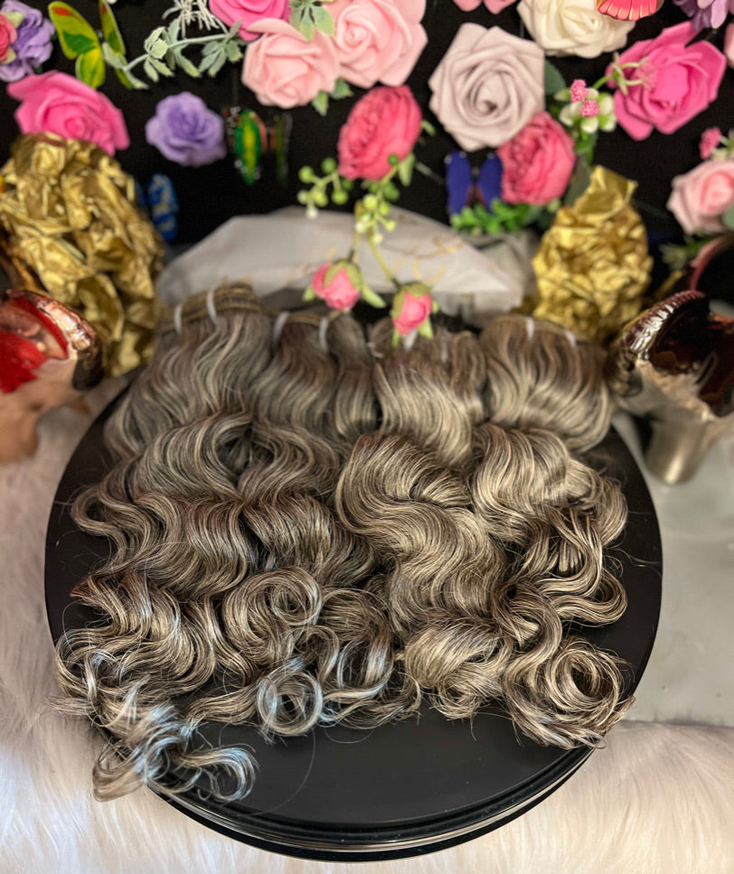Salt/Pepper Color 16” Single Donor Indian Temple Closures (CUSTOM ORDERS)