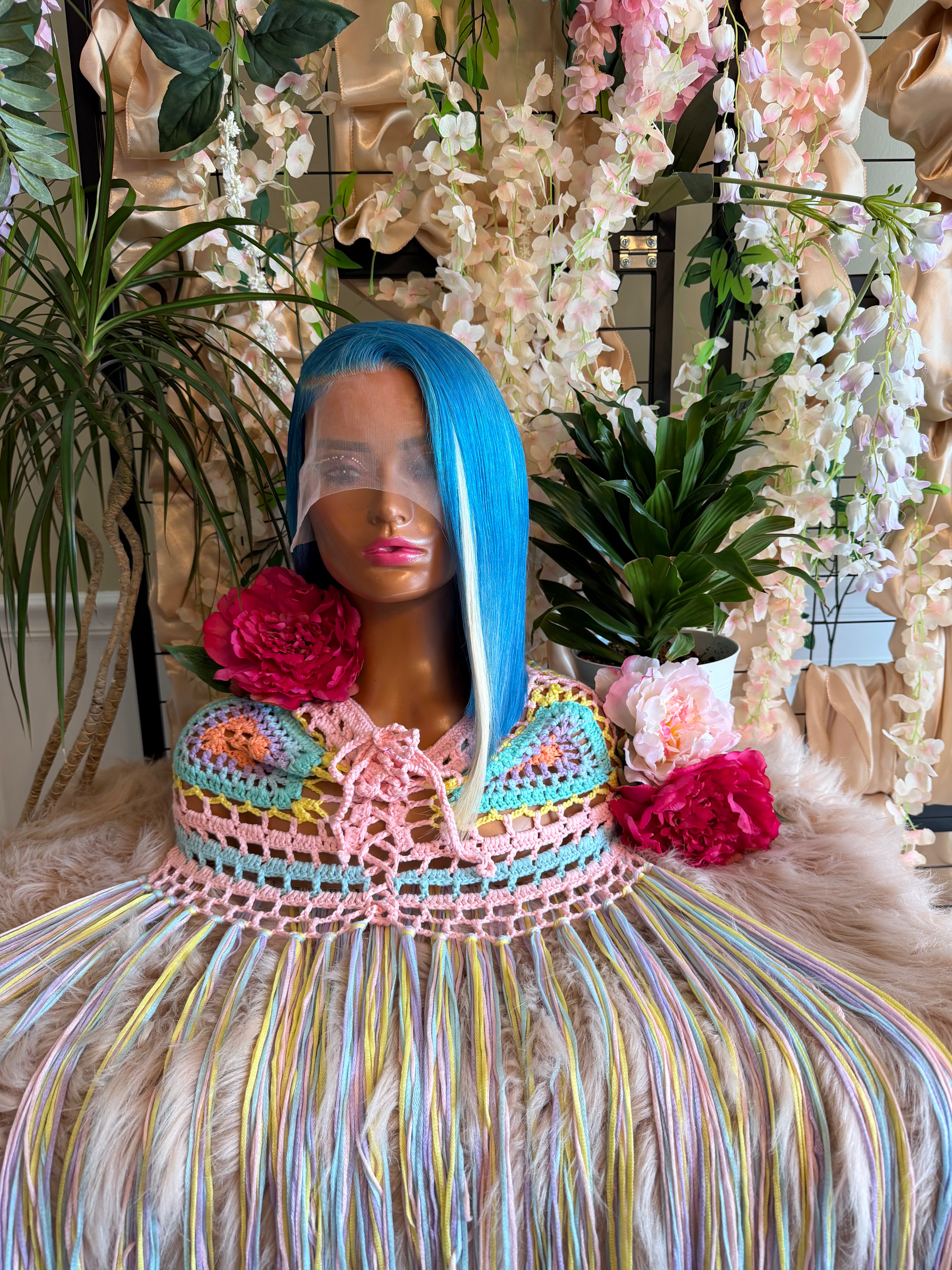 Custom Robin Egg Blue Virgin Hair Wig | 14”