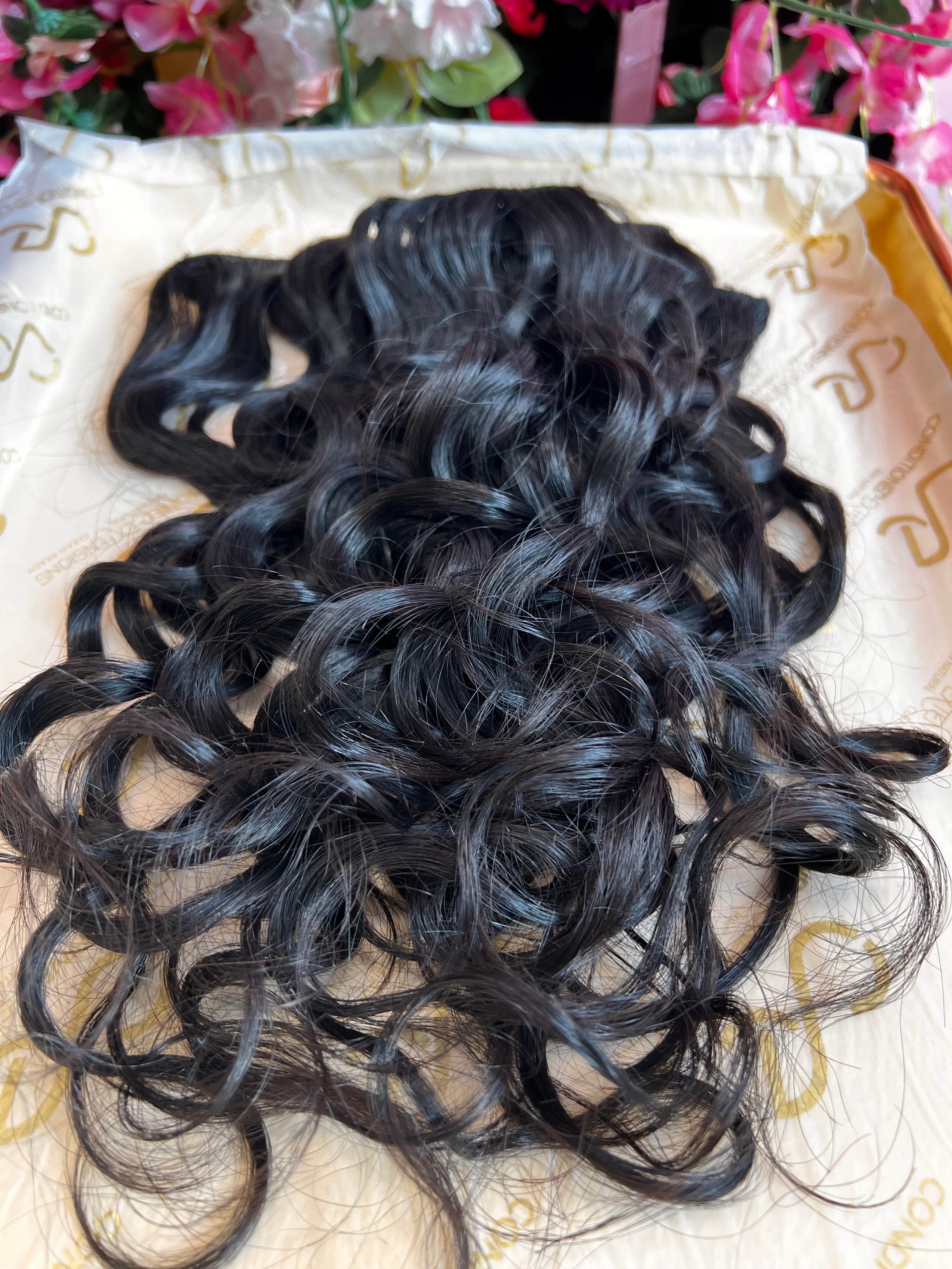 Raw Indian Temple Curly Clip Ins