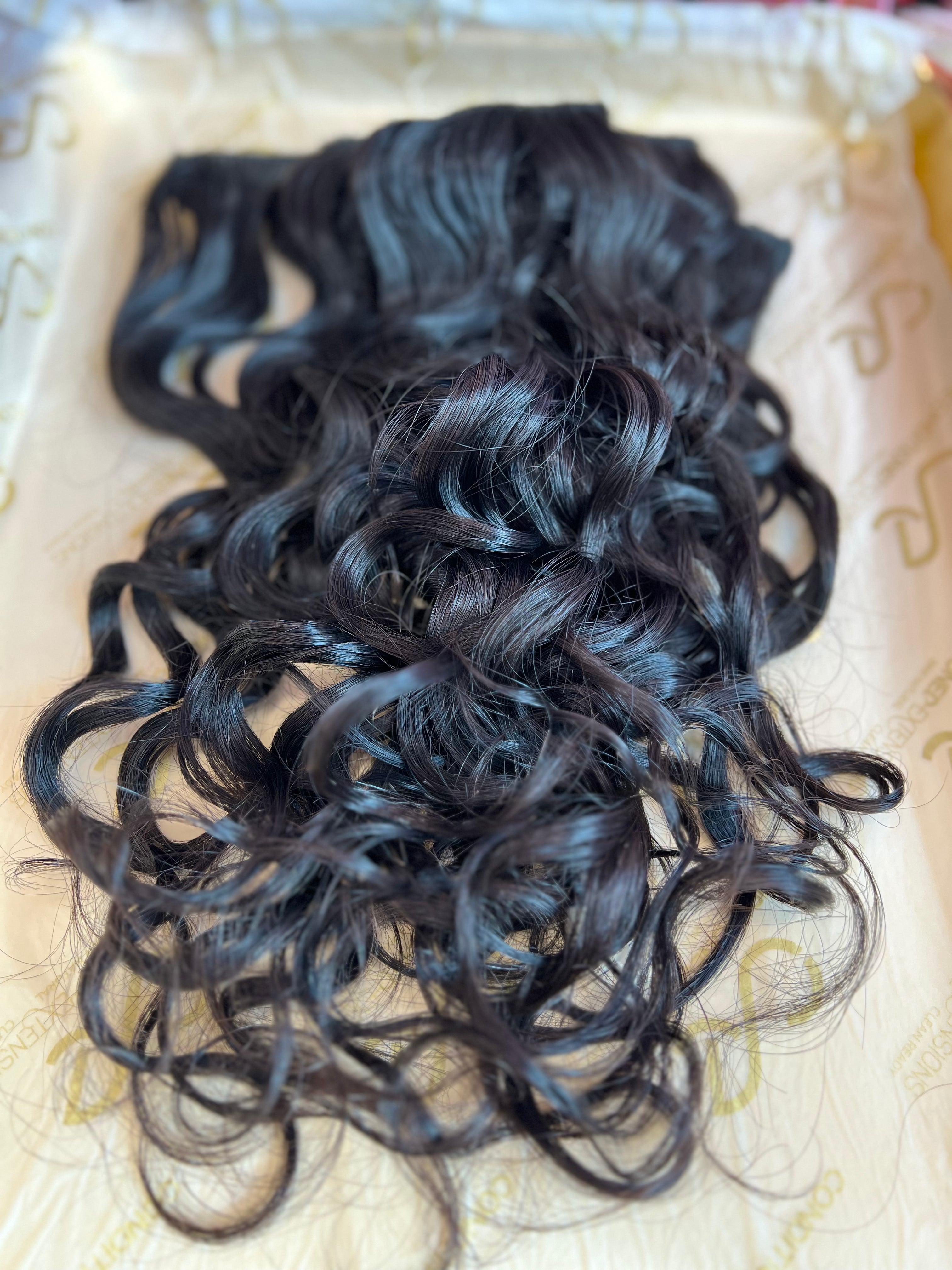 Raw Indian Temple Curly Clip Ins