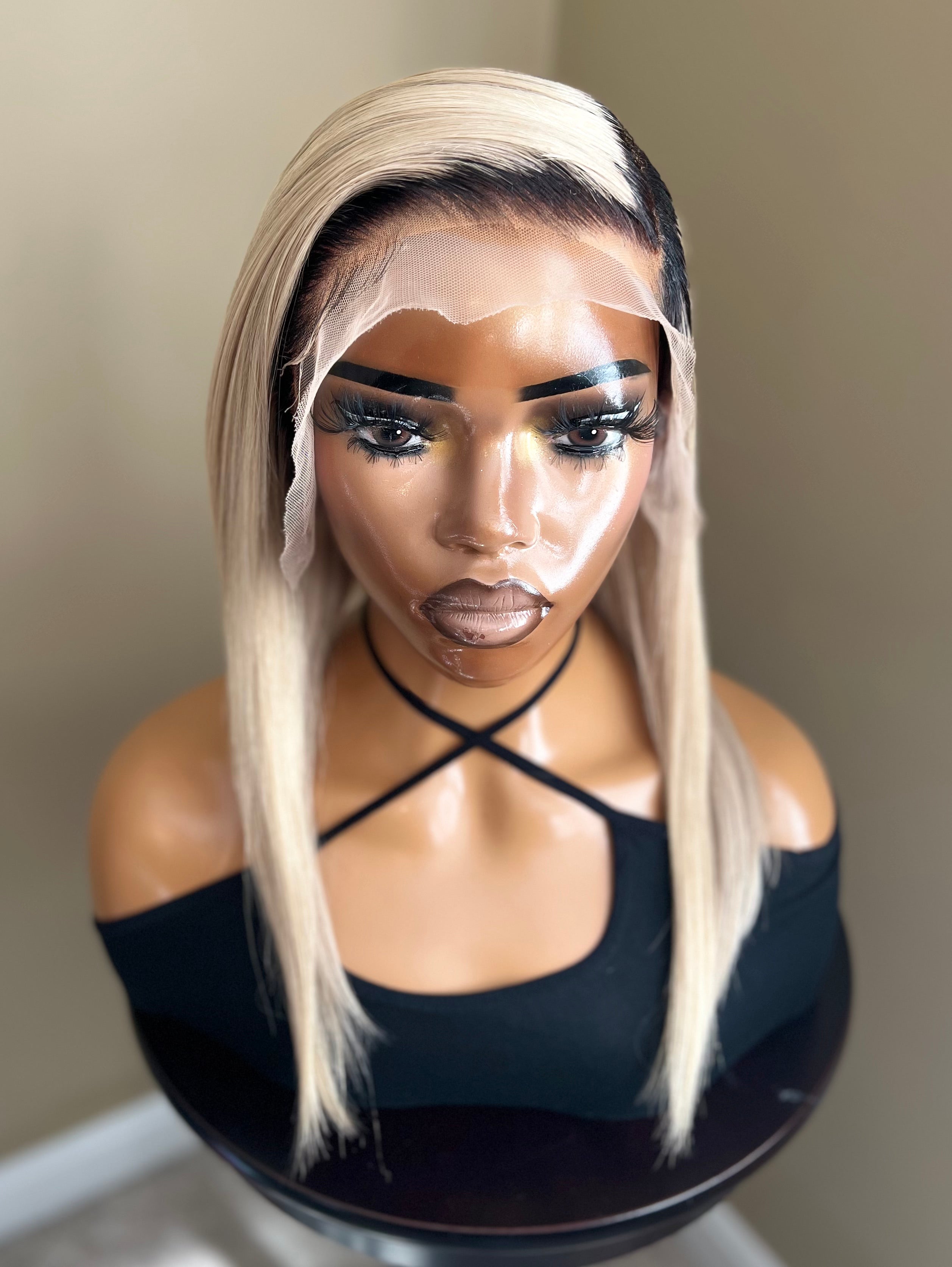 1B/613 Frontal Transparent Lace Wigs 14"