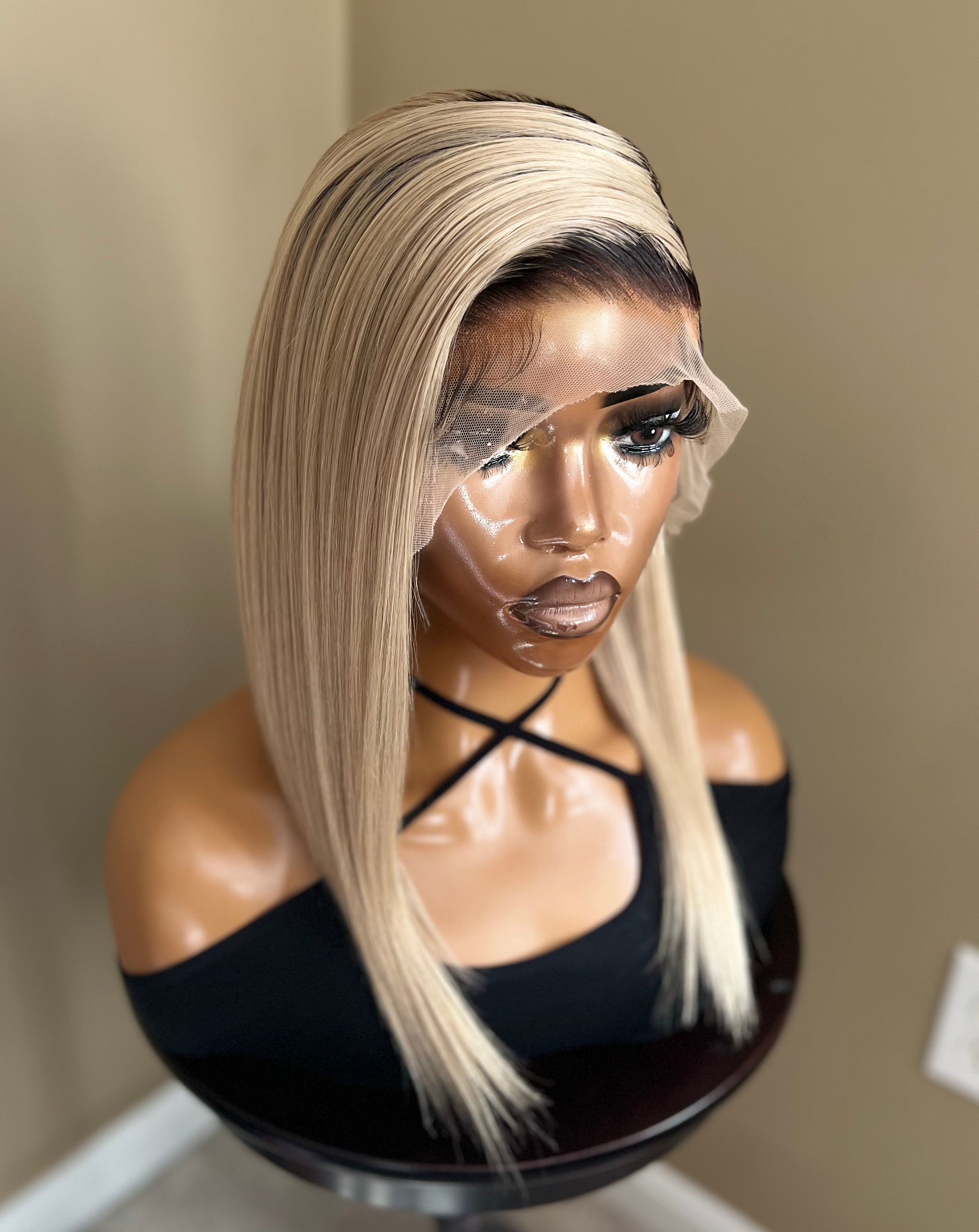 1B/613 Frontal Transparent Lace Wigs 14"