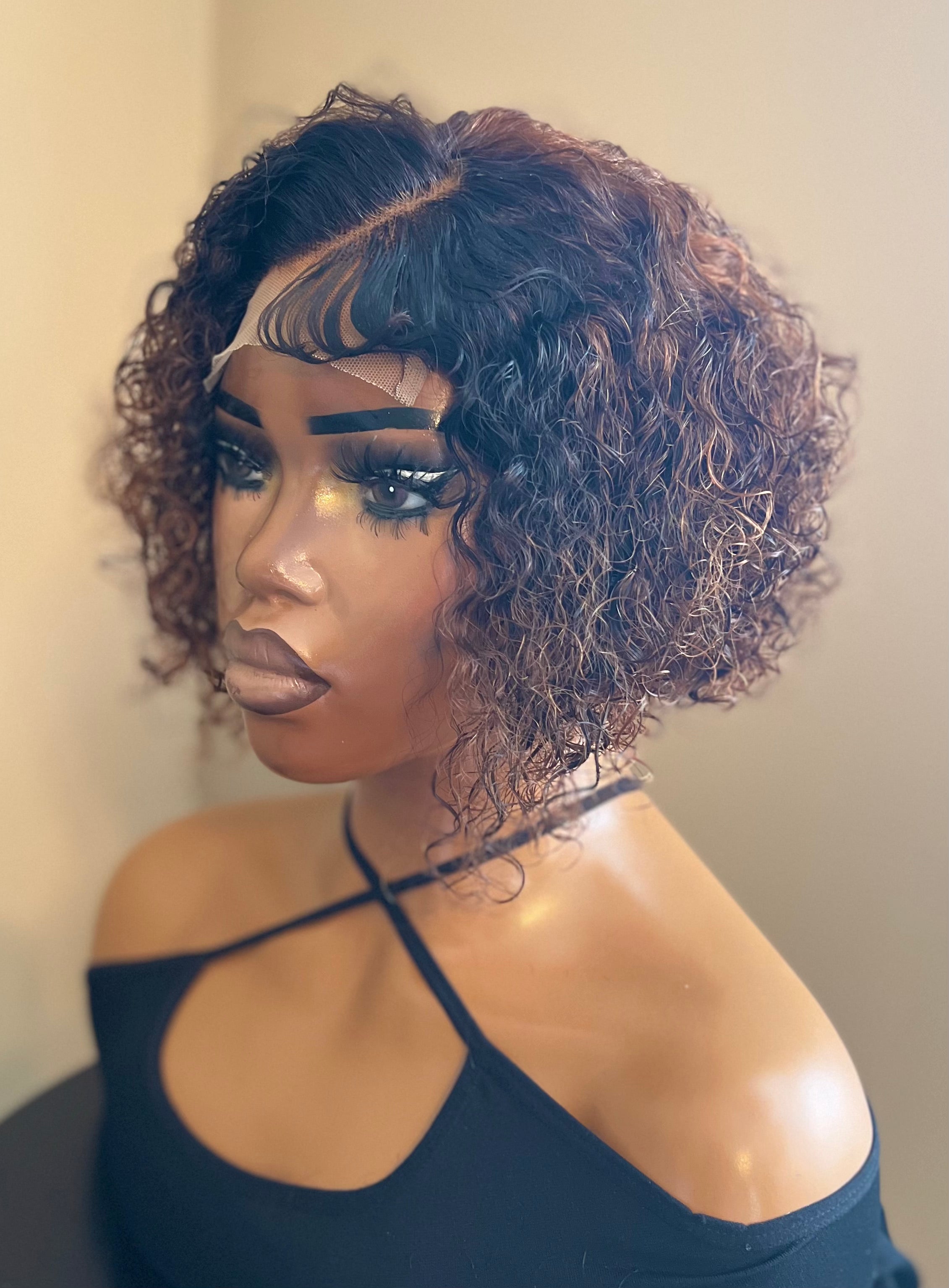 Brown Curly 4x4 Closure Wig (Sasha) 10"