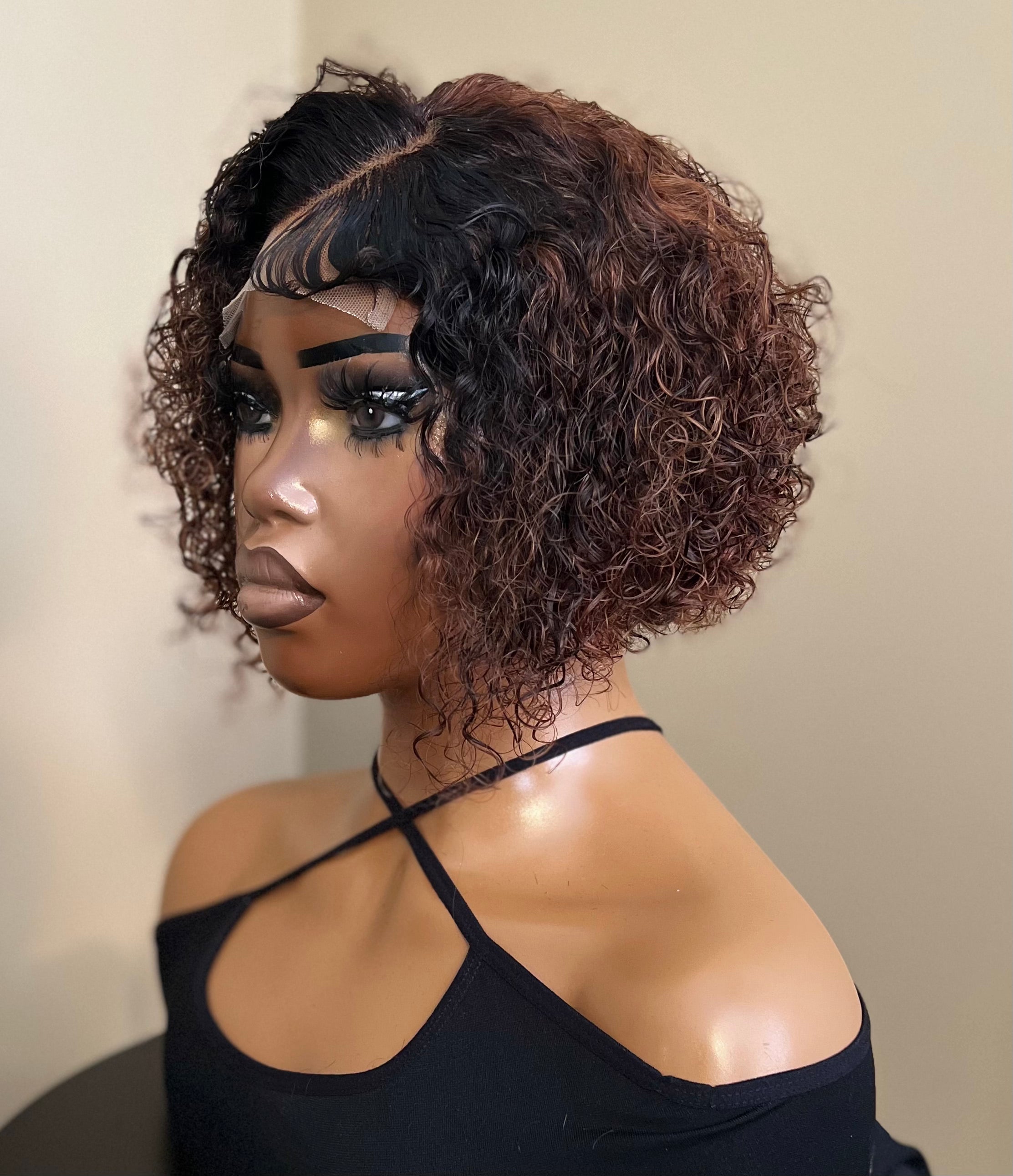 Brown Curly 4x4 Closure Wig (Sasha) 10"