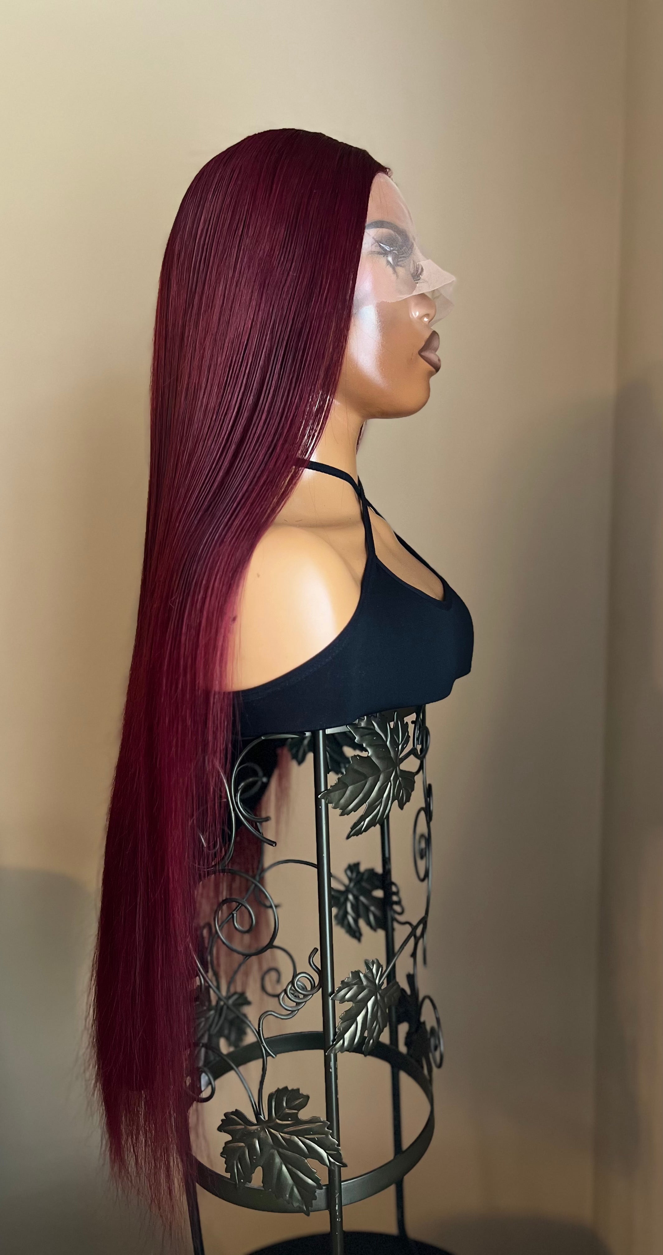 Burgundy/1B (99J) Frontal TL Straight Wig 28"