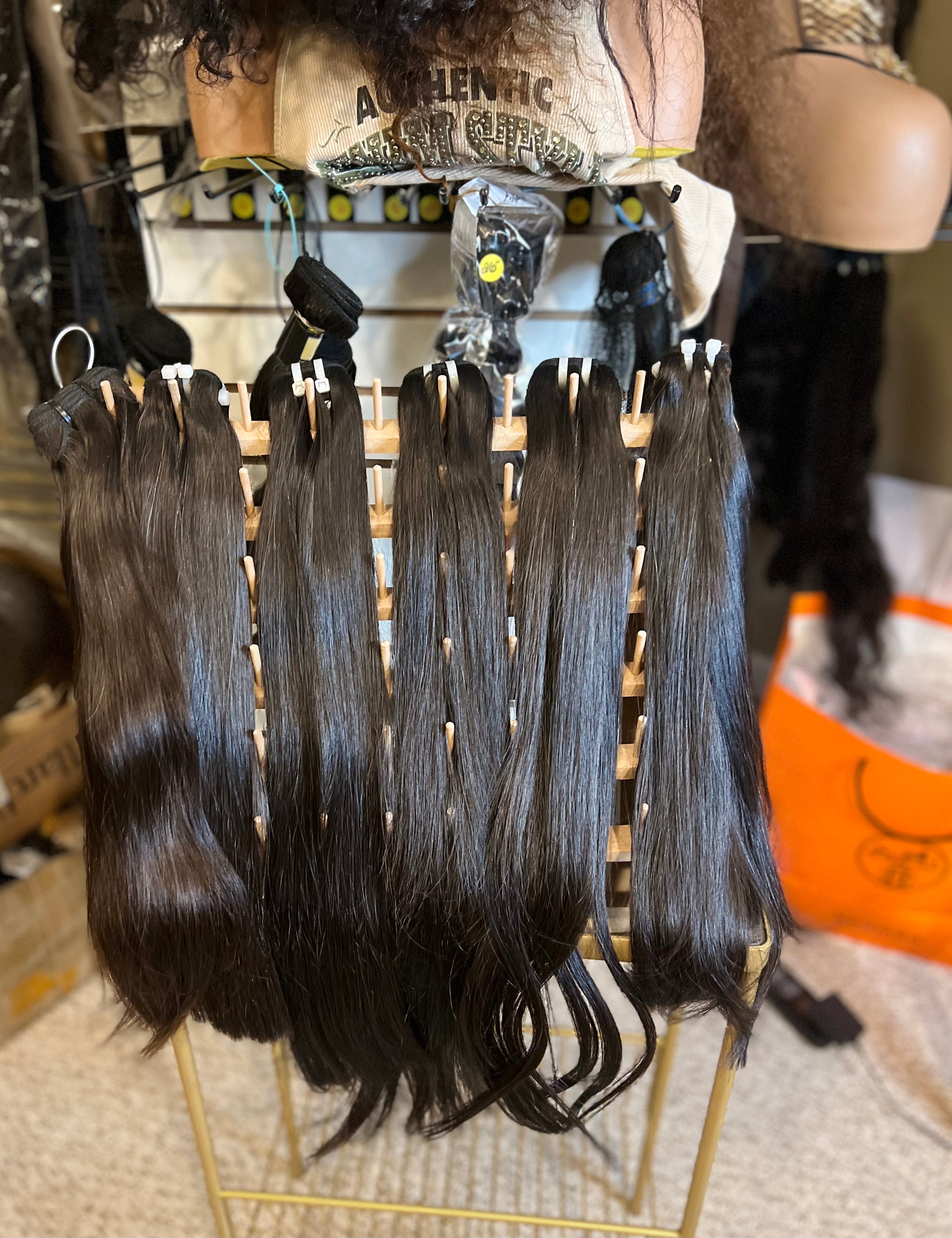 Raw Bone Straight Indian Temple Bundles Double Drawn (Prices are per bundle)